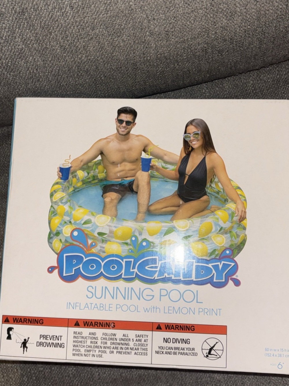 Lemon Print Inflatable Sunning Pool - Yellow
